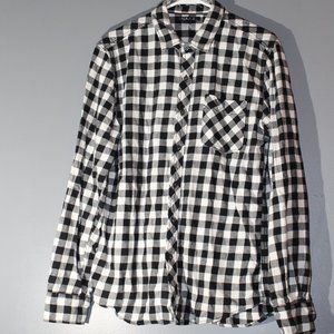 21 Men Womens Large Black and White Flannel